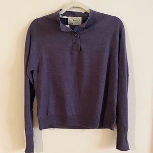Vintage Wool Purple Sweater 100% Pure Wool Vintage Saks Fifth Avenue Collared